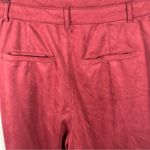 Free People  Vegan Faux Suede Pants Cropped Pants Queen Pomegranate 6 NWT Photo 6