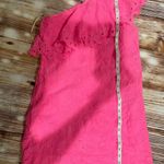 Farm Rio NWOT | Neon pink one shoulder dress | Small Photo 3