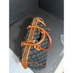 Dooney & Bourke Y2K  Black Brown Monogram Handbag Purse Leather Canvas‎ Photo 6