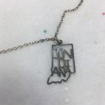 Kris Nations Indiana state necklace 18” silver tone Photo 4