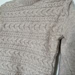 BLANK NYC  Cream Oatmeal Horizontal Cable Knit Crewneck Sweater XS NWT Photo 3