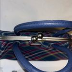 NESS..SCOTTISH BRAND TEAL WOOL PLAID TARTAN KISS LOCK HAND BAG Blue Photo 11