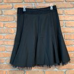 The Limited  Womens 8 Skirt Black ALine Tulle Trim Pleated Waist Midi Formal Work Photo 2