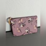 Ipsy April 2020 Abstract Orchid Floral Print Mauve Purple Wood Pull Cosmetic Bag Photo 2