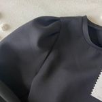 Stella & Dot Black Puff Sleeve Crewneck Photo 5