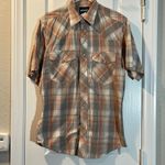 Wrangler  Western Casual Button Down Shirt Pearl Snap Plaid Size Med EUC #4468 Photo 1