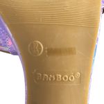 Bamboo  Metallic Purple Snake Skin Ankle Strap Block Heel Sandals Photo 5