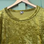 We The Free  Green Velvet Balloon Sleeve Top sz S Photo 3
