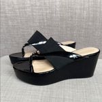 Calvin Klein  Black Patent Wedge Sandals Photo 2