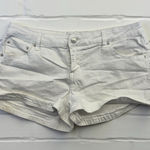 Celebrity Pink  Juniors Size 13 White Denim Low Rise Cuffed Shortie Jean Shorts Photo 0