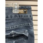 Botin Medium Wash Cuffed Capri Jeans Size 16‎ Mid Rise Pockets Embroidered Blue Photo 3