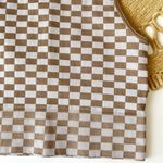 Aura  Tan & White Checkered Crop Tank Top Photo 2