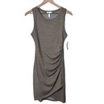 Leith  Women's Bodycon Dress Size Small Tan Dusk Heather Drape‎ Ruched Sleeveless Photo 1