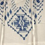 Massini White & Blue Embroidered Flowy Long-Sleeve Photo 3