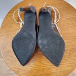 It's OK Black and Tan Strappy Heels Size 8W pointy toe heels wide heels Photo 6