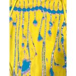 Blu Pepper CCC Electric Lime Green Print Tank Tie Front Abstract Boho Blouse Summer Top Photo 6