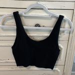 Aritzia babaton black ribbed crop tank top Sz M Photo 1