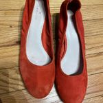 Caslon Suede Pumps Orange Chunky Heel Business Casual Party colorful bright coastal comfy slouchy corrugated draped ruched Photo 1