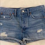 Madewell  Blue Distressed Jean Shorts Cuffed Photo 5