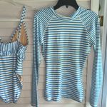 J.Crew Blue and White Striped Swimsuit Set Photo 1