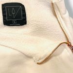 Designer Lime & Vine Raw Hem Exposed Rose Gold Zipper Neck Sweatshirt Sz Small White Photo 2