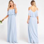 Show Me Your Mumu NWT Caitlin ruffle maxi dress in steel blue SMALL FLAWED Photo 6