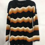 FCT Women's XL Black Tan Chevron Knit Retro 70s Style Sweater Photo 1