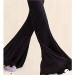 Free People NEW  Lady‎ Luck Jumpsuit knit wide leg pleated dark purple, M Photo 5