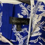 Tadashi Shoji  Dress Small Womens Blue Floral Embroidered Wedding Formal Designer Photo 2