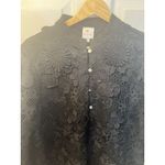 J.Marie The Seraphina Dress Small Long Sleeve Mesh Flower Applique Black NWT Photo 7