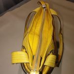 B Makowsky Yellow Leather Tote Bag With Animal Print Lining & Dual Handles Zippe Photo 10