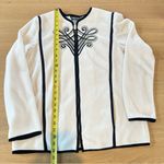 Bob Mackie Wearable Art Cream Black Fleece Embroidered Full Zip Jacket Coat Vtg Photo 10