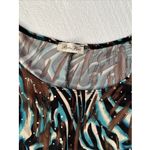 Brittany Black Women Top Size XL Glam Sparkle Blue Brown Holiday Mature Party Photo 3