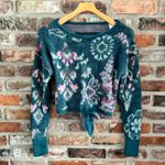 Anthropologie  Daily Practice Floral Open Back Fuzzy Sweater, XS Photo 2