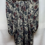Joie  Floral Print Silk Blend Dress Long Sleeve Bohemian Mini‎ Beige Gray Medium Photo 0