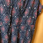 Torrid Medallion Tie Back Cutout Challis Sleeveless Dress Navy Blue Red White 0 Photo 3