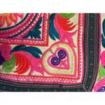 Authentic Vintage Y2K Mexican Floral Embroidered Handmade Shoulder Pom Pom Purse Photo 11