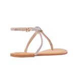 JustFab Ava Flat Sandal In Silver, Size 8.5 Photo 1