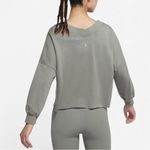 Nike  YOGA LUXE Soft Gray Modal V-Neck Cropped Sweatshirt Plus Size 2x Photo 2