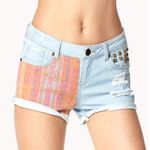 Forever 21 tribal print studded distressed raw hem Jeans Photo 1