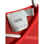 ASOS Maternity Mesh Keyhole Dress Peach/Orange Size 6 Photo 3