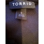 Torrid Crushed Velvet Bodysuit Size 2X Black Long Sleeve Deep V Neck Party Photo 5