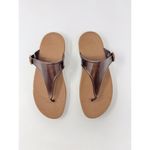 FitFlop Lulu Womens Sandals Brown Leather Slip On Slide Flat Comfort 403012 US 8 Photo 1