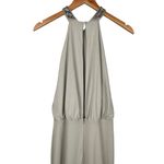 ASOS NWT Embellished Halter Maxi Gown Keyhole Back Light Gray Size 12 Wedding Photo 9