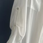 MiracleSuit  sheer tunic top dress coverup white ivory Button Down 3/4 Sleeve med Photo 2