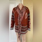 Doe & Rae  Rust Patterned Cardigan Photo 2