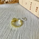 Boutique NWT Gold Sapphire Round Cut Ring “Raphaella” Light Blue Topaz Promise Engagement Jewelry Photo 6