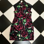 Nanette Lepore NWT Daring Rose Silk Sheath Mini Dress Sheer Mesh Panels Floral 8 Photo 5