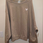 Disney  Parks Mickey Mouse Tan Long Sleeve Pullover Top 3X NWT Photo 0