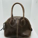 Dooney & Bourke Vintage Chocolate Brown Dome Zipper Closure Satchel Size Small Photo 2